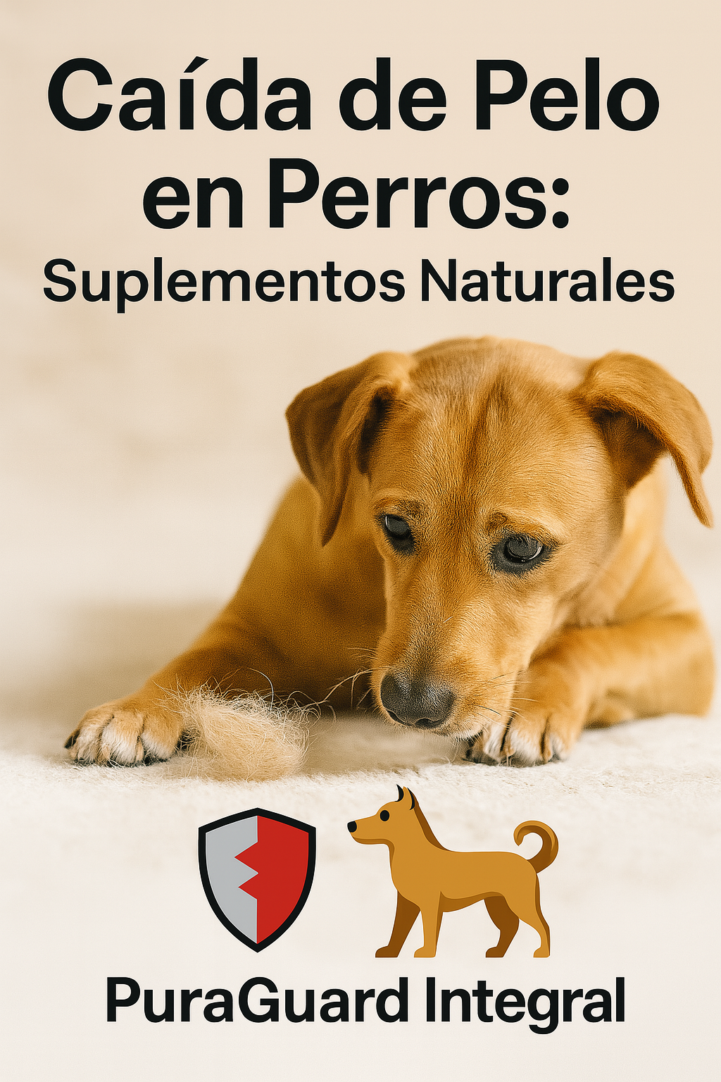 Perro con pelaje saludable recibiendo suplementos naturales para prevenir caída de pelo en Puerto Rico
